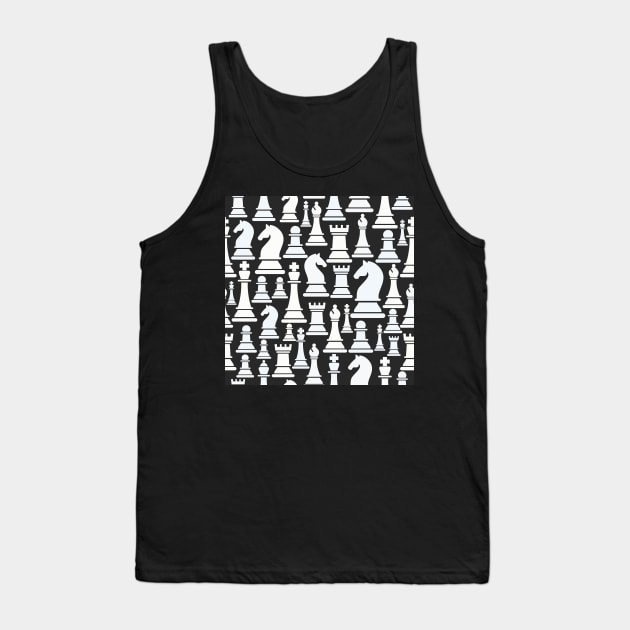 Chess Pattern Game Pieces Tank Top by edwardecho